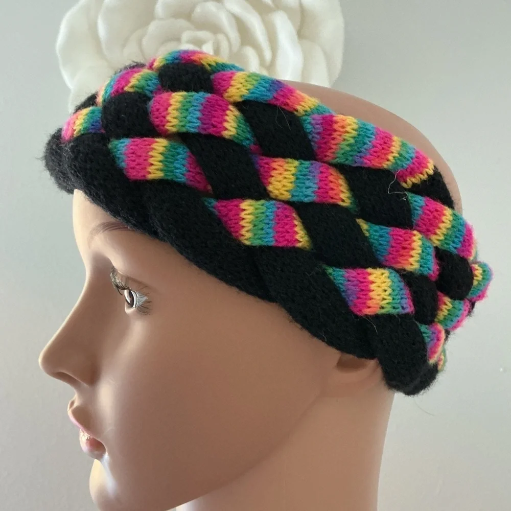Handmade Vibrant Multicolor Braided Headband